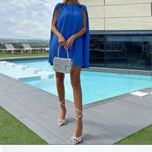 Zara pleated cape dress